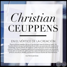 Christian Ceuppens en el vértice de la creación - Por PATRICIA LUJÁN ARÉVALOS - Año 2016